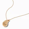 Collier à pendentif goutte bulle incrustée de strass couleur dorée
