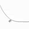 Collier à pendentif initiale en majuscule en strass couleur argentée - K