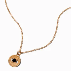 Collier à pendentif mauvais œil couleur dorée