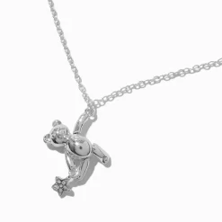 Collier à pendentif ours pendant couleur argentée