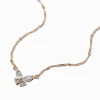 Collier à pendentif papillon en zircon cubique d'imitation couleur doré rose