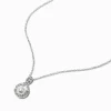 Collier à pendentif perle d'imitation et symbole de l'infini couleur argenté
