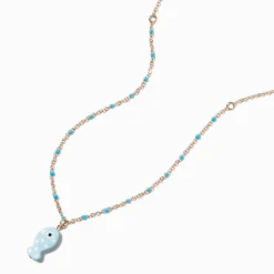 Collier à pendentif poisson bleu