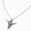 Collier à pendentif vache longhorn cowgirl couleur argentée