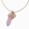 Collier à pendentif violet avec strass mystiques qui brillent dans le noir