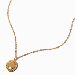Collier avec mini pendentif cadenas couleur dorée