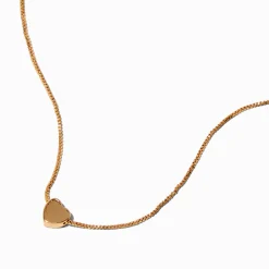 Collier avec mini pendentif cœur à glissière couleur dorée