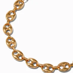 Collier chaîne style languettes de canette couleur dorée