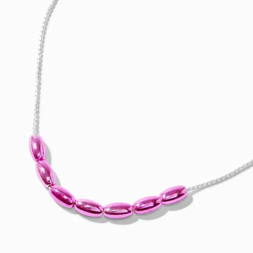 Collier de chaîne billes coulissantes anodisées violettes