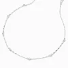 Collier de chaîne couleur argentée avec perles d'imitation noires et en zircon cubique d'imitation