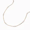 Collier de chaîne disco en zircon cubique d'imitation couleur dorée