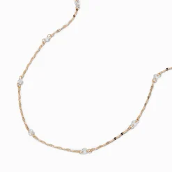Collier de chaîne disco en zircon cubique d'imitation couleur dorée