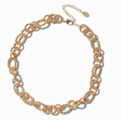 Collier de chaîne façon corde torsadée couleur dorée