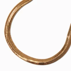 Collier de chaîne épaisse façon plastron à chevrons couleur dorée