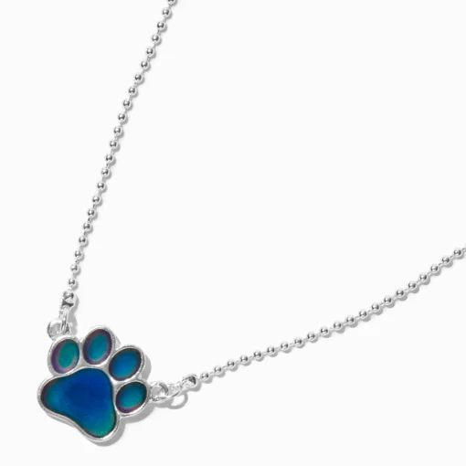 Collier d’humeur à pendentif avec imprimé patte