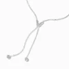Collier en Y couleur argentée papillon en strass