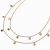Collier multi-rangs à breloques disque couleur dorée