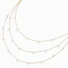 Collier multi-rangs confetti en zircon cubique couleur dorée