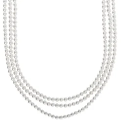 Collier multi-rangs en perles d'imitation