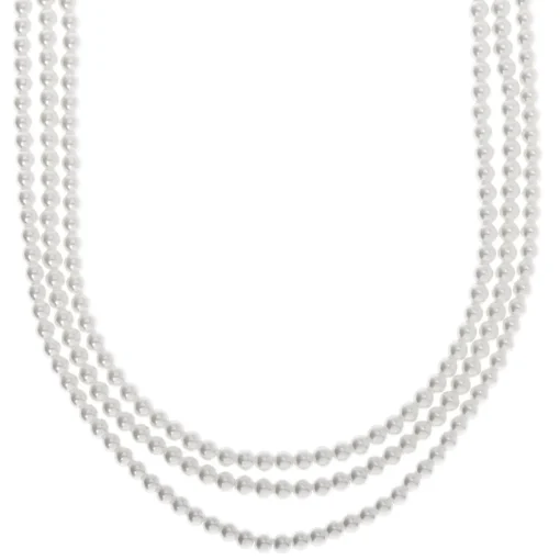 Collier multi-rangs en perles d'imitation
