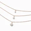 Collier multi-rangs perle d'imitation rose tendre couleur doré rose