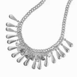 Collier volumineux western couleur argentée