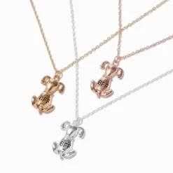 Colliers à pendentif chien en métaux mixtes best friends - Lot de 3