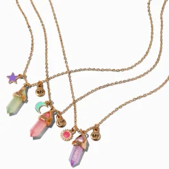 Colliers à pendentif célestes strass mystiques best friends - Lot de 3
