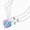 Colliers à pendentif cœur dégradé dauphin Best Friends - Lot de 3