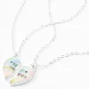 Colliers à pendentif cœur fendu cosmique best friends - Lot de 2