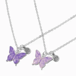 Colliers à pendentif papillon inversé best friends - Lot de 2