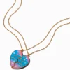 Colliers à pendentif Promesse du petit doigt cœur fendu best friends - Lot de 2