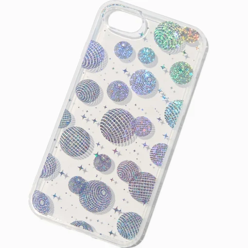 Coque de portable boule disco couleur argentée - Compatible avec iPhone® 6/7/8/SE