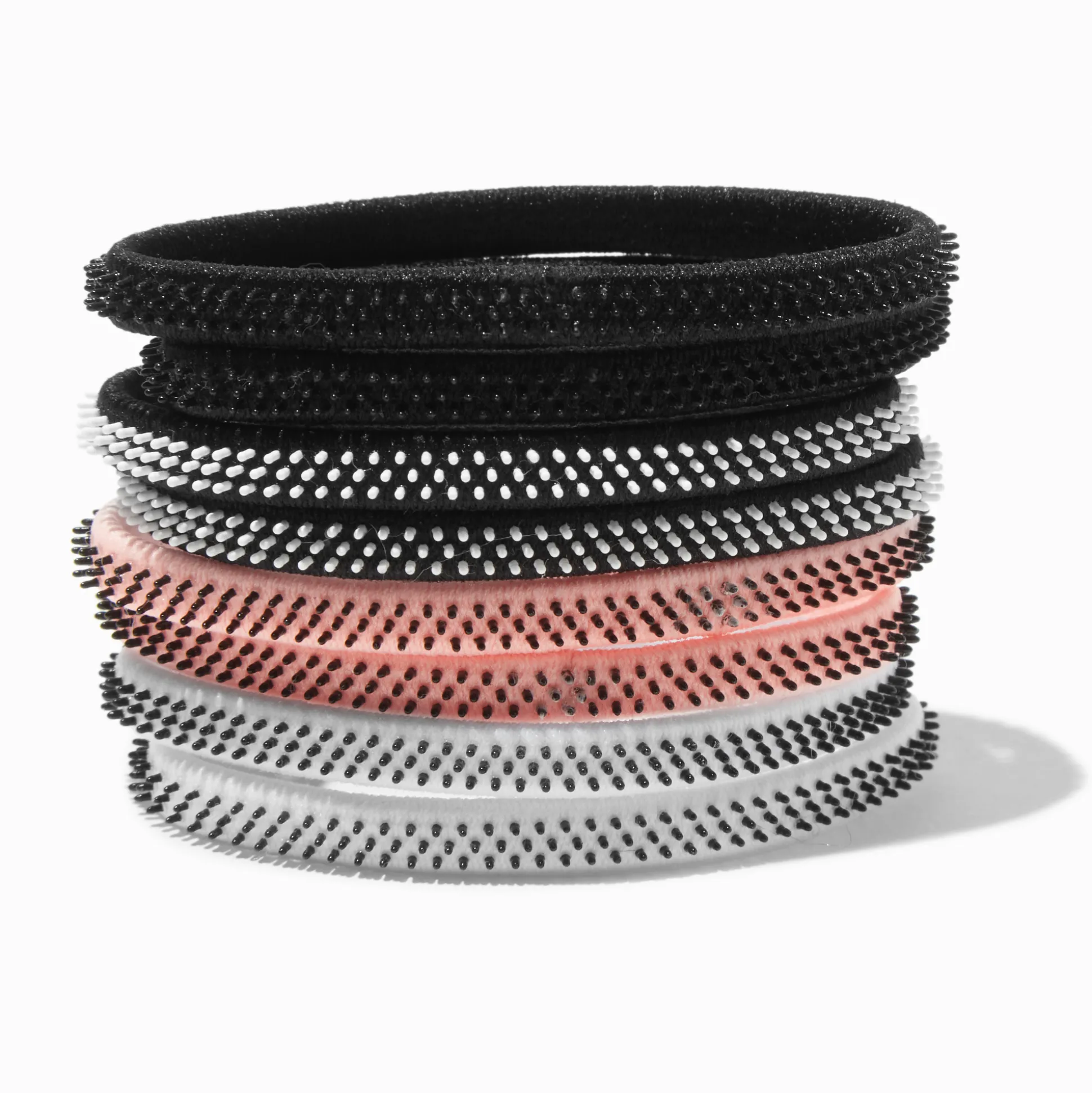 Coral Mixed Rubber Grip Athletic Hair Ties - 8 Pack