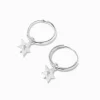 Créoles à breloque étoile 12 mm en argent