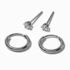 Créoles à charnière et clous en zircon cubique couleur argentée C LUXE by Claire's - Lot de 2