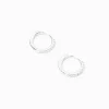 Créoles à charnière 8 mm en zircon cubique d’imitation couleur argentée C LUXE by Claire’s