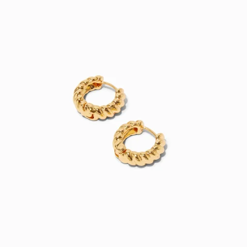 Créoles à charnière torsadées 12 mm couleur dorée C LUXE by Claire’s