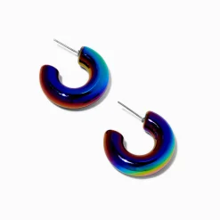 Créoles anodisées arc-en-ciel