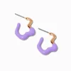 Créoles couleur dorée effet goutte violettes