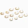 Créoles de strass couleur dorée - Lot de 6