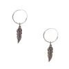 Créoles en argent avec plumes