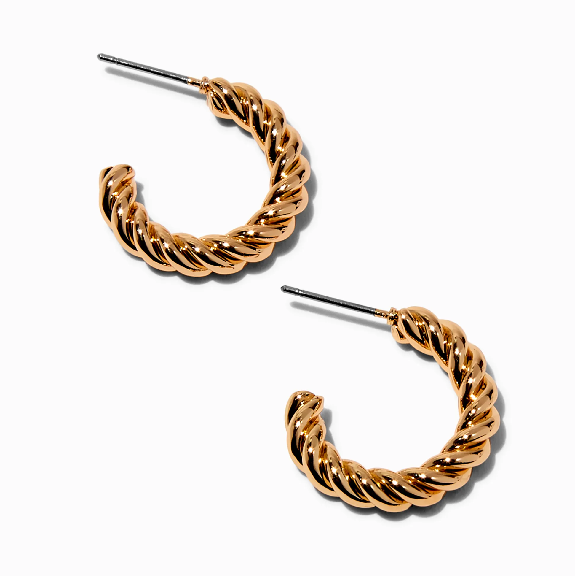 Créoles 20 mm corde torsadée couleur dorée