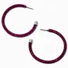 Créoles 50 mm strass pavé violettes