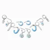 Créoles superposables bleu clair - Lot de 6