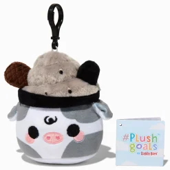 Décoration à clip pour sac en peluche Mooshake sésame noir 8 cm #Plush Goals by Cuddle Barn®