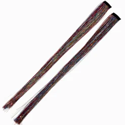 Extensions de cheveux synthétiques avec guirlandes arc-en-ciel - Lot de 2