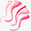 Extensions de cheveux synthétiques à clip avec dégradé de couleurs - Rose, lot de 2