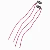 Extensions de cheveux synthétiques à clip avec strass roses - Lot de 2