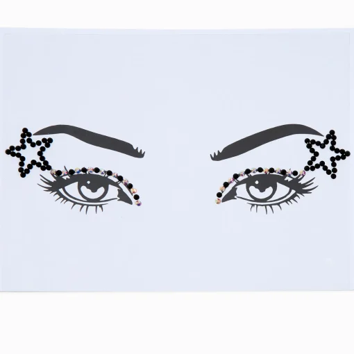 Eye-liner en strass aile de papillon étoile noir